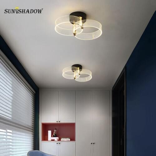 Ceiling mounted Modern Led Chandelier 110V 220V Acrylic Chandelier Lighting for Bedroom Living room Corridor Light Aisle Lustres