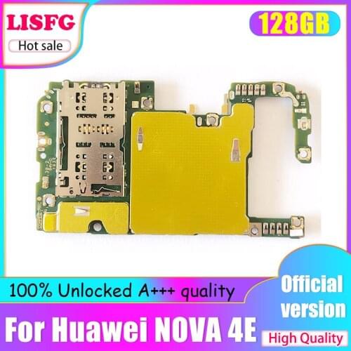 High Quality Circuit Board For HUAWEI NOVA 4E 128GB Motherboard,Unlocked 4G 6G ROM For HUAWEI NOVA 4E Logic Main Board