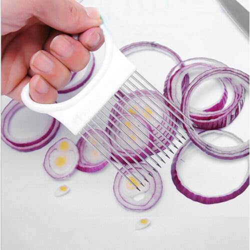 Stainless Steel Onion Cutters Creative Kitchen Tools Vegetable Potato Cutter Slicer Gadget Stainless Steel Fork Shrendders