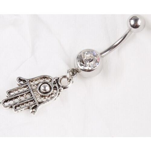 Hand Belly button rings Body Jewelry piercing ombligo Crystal Belly Navel Barbell Bar Ring Body piercing navel piercing nombril