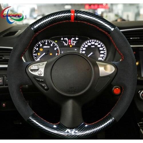 DIY Anti-Slip Black PU Carbon Fiber Steering Wheel Cover For Infiniti FX FX35 FX37 FX50 2009-2013 QX70 Car Interior Accessories