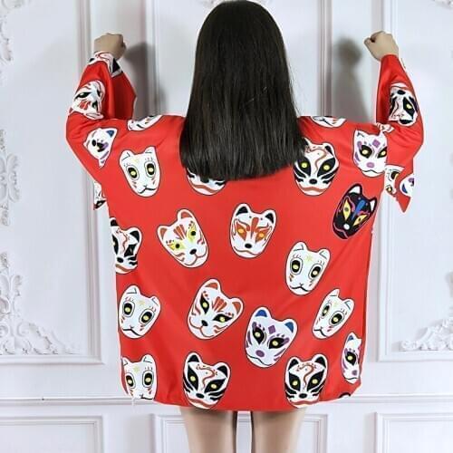 Japanese Kimono Traditional Yukata 2019 New Women Casual Haori Shirt Clothes Traditional Kimonos Men Streetwear Coat FF2449