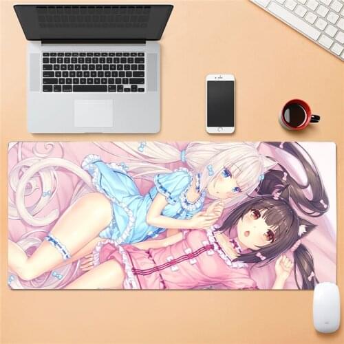 Top quality kawaii pink beautiful girl heart cartoon mouse pad office non-slip creative table mat mouse pad anime mouse pad mous