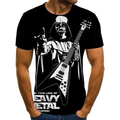2021 Summer New Star Wars 3D Printing Pattern Casual Street Punk Style Summer Fashion Round Neck Short Sleeve Tee Tops