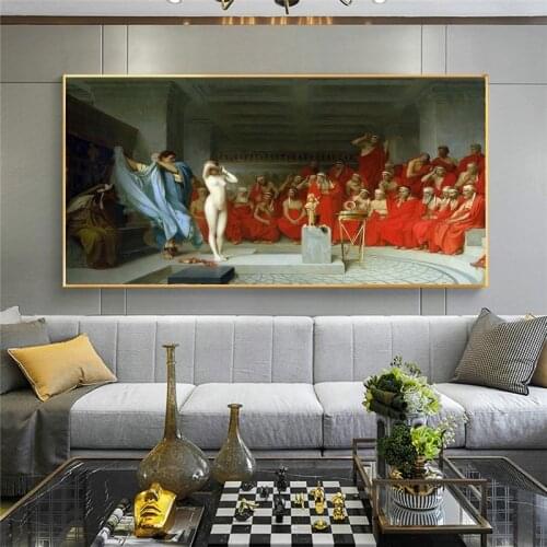 Famous Paintings Fryne In The Court Canvas Art Posters and Prints Wall Art Pictures for Home Living Room Wall Decor No Frame