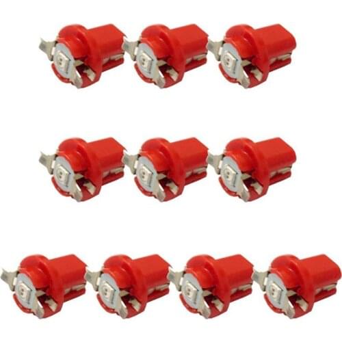10Pcs T5 B8 5050 1smd LED Car Auto Dashboard Instrument Wedge Panel Light Bulb Car Light Accessories