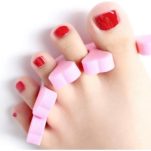 100Pairs/Set Soft Toe Separators Anti-Scratch Sponge Pedicure Toe Bulk Nail Art Finger Stretcher for Adult Finger Separators