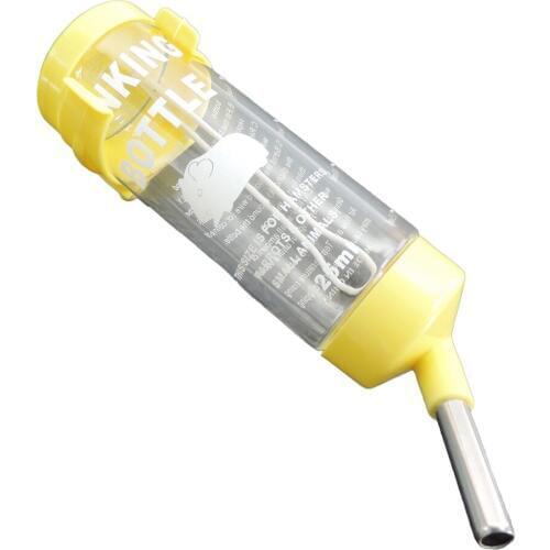 125ML Yellow Small Pet Water Bottle for Small Bunny Ferret Hamster Guinea Pig Parrots