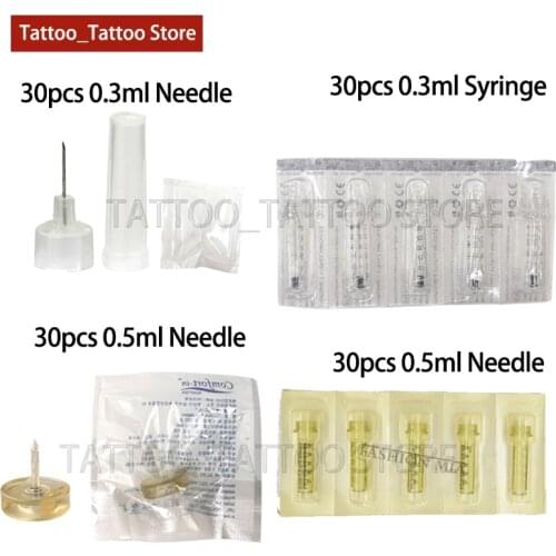 30pcs Juvederm Facial Filler High Pressurized Pen Gun Hyaluron Pen Hyaluronic Pen For Lip Injection Syringe Needle Ampoule Head