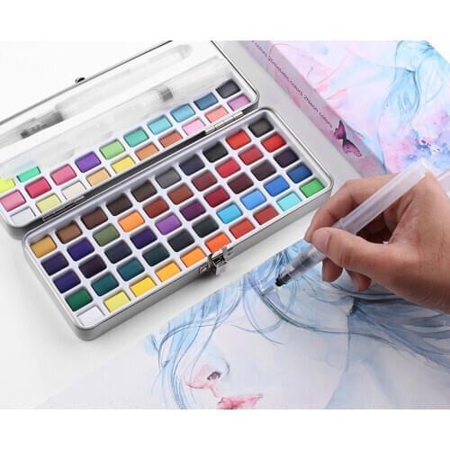 50/72/90 color solid watercolor paint set, basic neon flashing watercolor paint for students beginners in painting art paintart