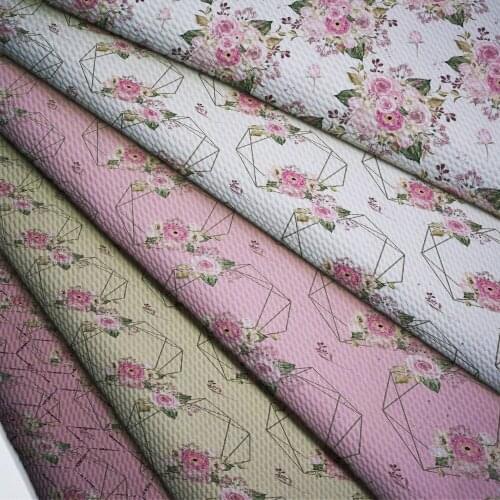 50cm*140cm Flower Printed Printed Bullet Texture Liverpool Fabric For clothing Stretch Knit Fabric For Hair Band L15795