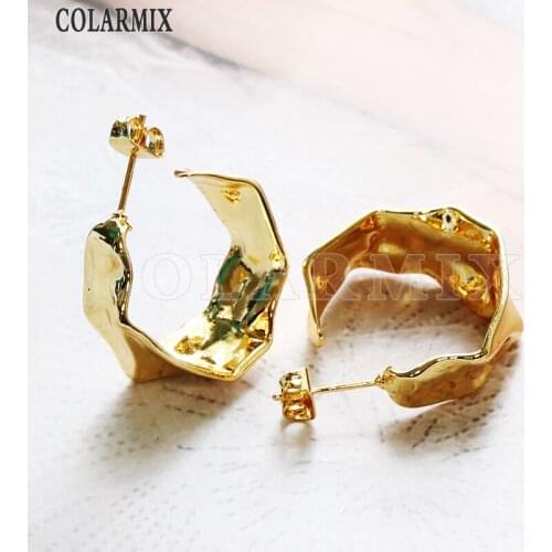 8 pairs Round hoope earrings Geometric edges and corners high quality gold filled fashion jewelry for women 51077