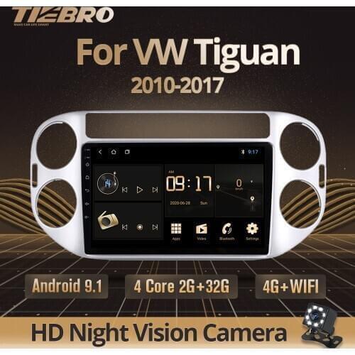 TIEBRO 2din Android 9.0 Car Radio For Volkswagen Tiguan 2010-2015 2016 2017 Car Multimedia Player GPS Navigation 2Din DVD Player