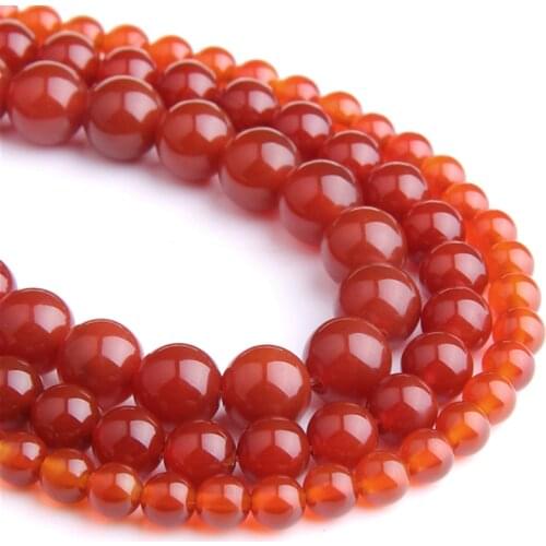 High quality Natural red Agat stone Beads 6 8 10 12mm Round loose smooth spacer Stone Beads For Bracelet Necklace Jewelry Making