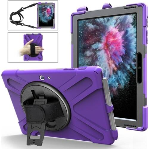 Case For Microsoft Surface Go 2018 10 inch with pen slot Heavy Duty Rugged Protection Cover with Kickstand Hand+Neck Strap