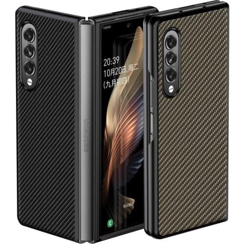 Carbon Fiber Texture Thin Case for Samsung Galaxy Z Fold 3 2 Fold3 Fold2 Shockproof Protective Cover