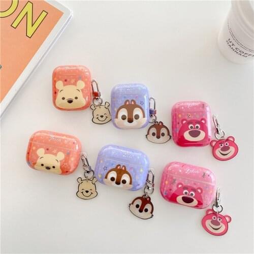 Disney Cartoon Cute Winnie the Pooh Airpods 1/2 Pro Protective Sleeve Bluetooth Toy pendant Earphone Case Gift