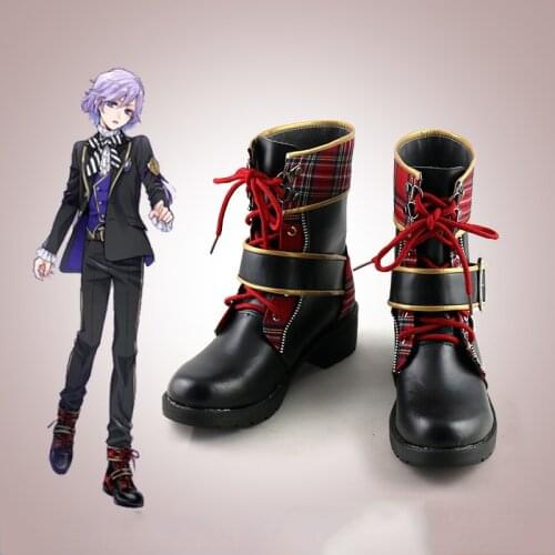 Game Twisted Wonderland Pomefiore Epel Felmier Cosplay Shoes Black Red Boots Custom Made any size