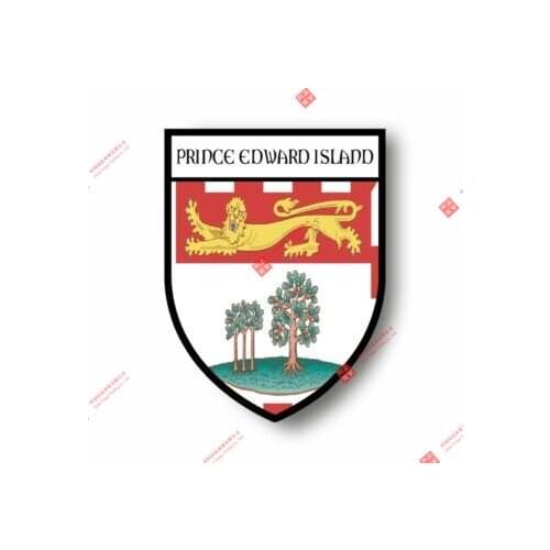 Interesting Car Stickers Decal Souvenir Vinyl Car Shield Flag Crest Canada Prince Edward Island Car Decal Decoration Laptop