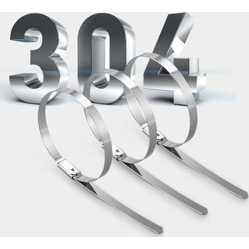 Cable Tie Multi-Purpose Locking Cable Metal Tie 4.6mm Stainless Steel Cable Twist Tie Lock Metal Zip-Exhaust Wrap Coated 100pcs