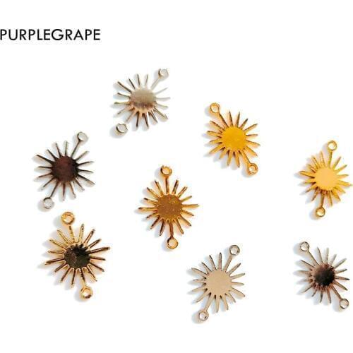 PURPLEGRAPE Minimalist Japanese and Korean fashion sun double hanging ear jewelry DIY handmade pendant a pack of 8