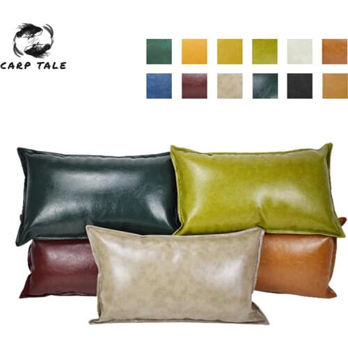 Multiple Sizes Pillow Covers PU Leather Cushion Cover Solid Color Pillowcases for Home Hotel Decorative Sofa Throw Pillow Cover
