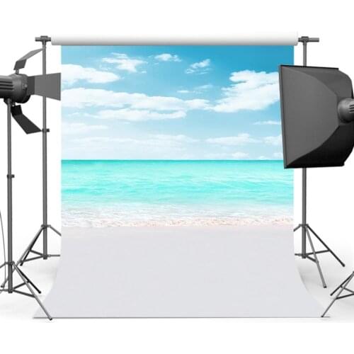 MOCSICKASummer Blue Sky Sea Background Photography Sandy Beach Backdorps for Children Photographic S-535