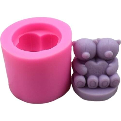 3D Cute Bear Boy Girl Silicone Soap Mold Fondant Cake Decorating Tools Cake Chocolate Mold Gum Paste Candle Moulds