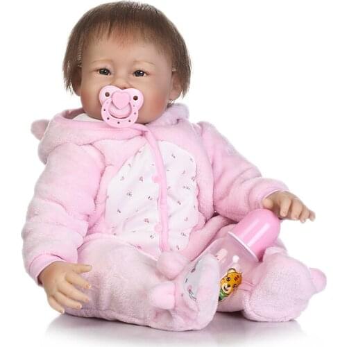 NPKCOLLECTION 2017 NEW free shipping 22inch reborn baby doll silicone vinyl soft real touch cute doll gift for kids