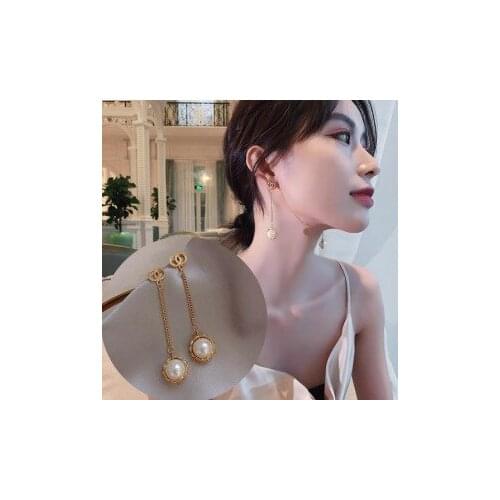 New design Korean fashion pearl tassel drop earrings jewelry earrings holiday temperament statement earrings for women