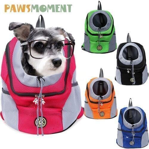 Outdoor Pet Dog Carrier Puppy Head Out Breathable Front Bag Double Shoulder Portable Travel Mesh Backpack for Small Dogs
