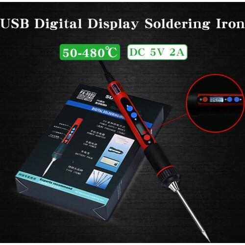 5V Portable Adjustable Temperature USB Soldering Iron Digital LCD Screen 10W Welding Pen Mobile Phone Motherboard Repair Tools