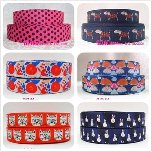 Q&N wholesale/OEM Ribbon NT design 7/8inch 22mm Cute cartoon Printed Grosgrain Ribbon 50yds/roll free shipping