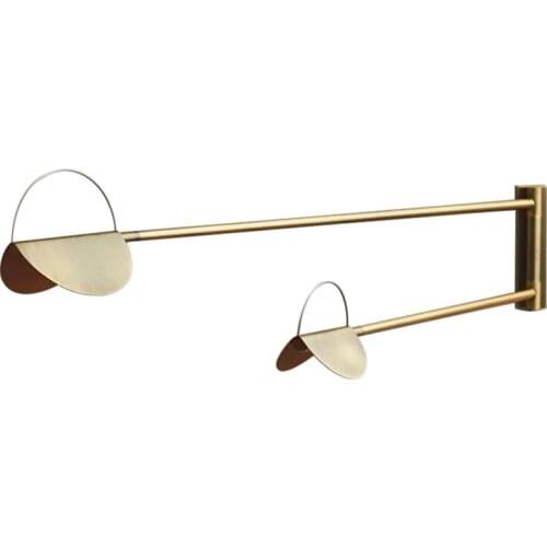 Nordic luxury rotation adjust long pole wall lamps bedroom bedside lamp hotel living room study metal sconces lights fixtures