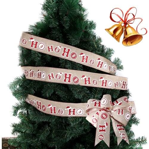 6M Christmas HOHO Ribbon Christmas Decoration Christmas Tree Decor DIY Burlap Ribbons for Craft Christmas Crafts Supplies