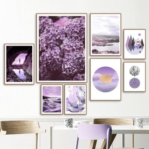 Lilac Lavender Purple Abstract Landscape Canvas Painting Nordic Posters And Prints Wall Art Pictures For Living Room Home Decor