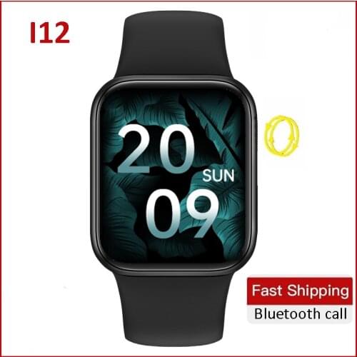 I12 Smart Watch 1.69" Full Touch Heart Rate Blood Pressure Monitoring IWO 13 Sports Tracking Waterproof Smartwatch for Men Women