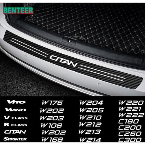 Carbon Fiber Car Rear Bumper Protect Sticker For Mercedes benz AMG VITO CITAN SPRINTER V-CLASS W124 W204 W205 W108 W213 C200 etc