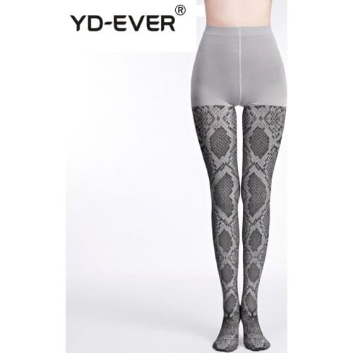 YD-EVER print snake women tights Cotton Jacquard Pantyhose brand fashion Thin Spring Autumn Tattoo Colored Printed Hosiery