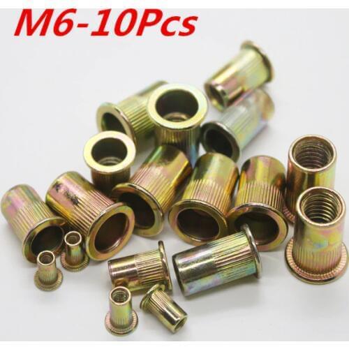 M6 Threaded Carbon Steel Rivet Nut Rivnut Inserts Nut 10Pcs/Lot Free Shipping