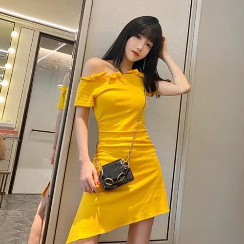 Women Short Sleeve Dresses Sexy Strapless Waist Dress Ladies Summer Dress Vestidos