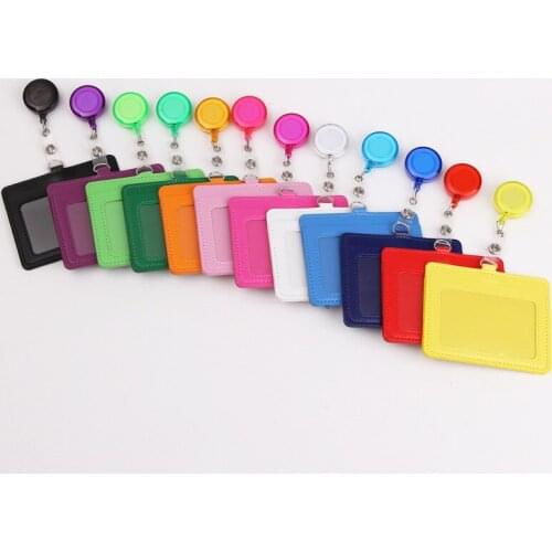 1PC Retractable Pull Business Office Bank Name ID Card Badge Holder Lanyard School Student Worker Nurse Credit Card Cover