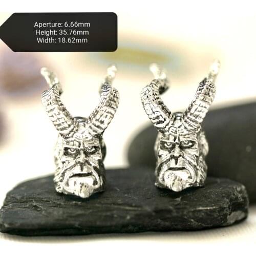 3Pcs/lot Nordic Spartan beads Viking warrior hell boy skull diy keychain beaded braided rope beads ZHZ-03