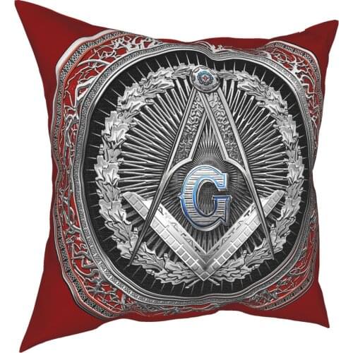3rd Degree Mason Silver Jewel Master Mason Square Pillow Case Cushions for Sofa Masonic Freemason Casual Pillowcover Home Decor