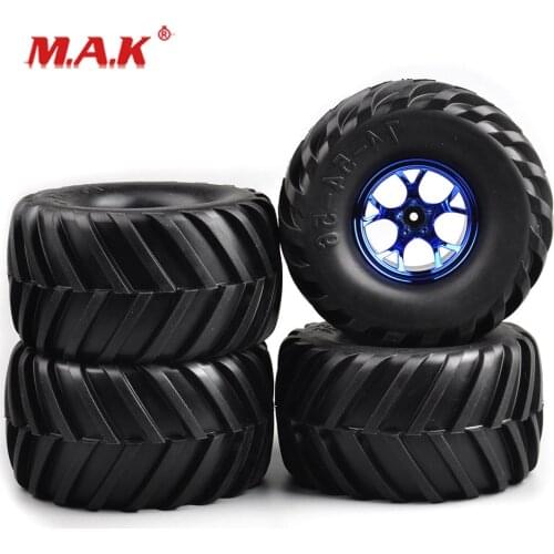 4Pcs/Set Rubber Tires & Wheel Rims Diameter 135mm with 12mm Hex fit 1:10 Scale RC Bigfoot Monster Truck Car Model Accessories