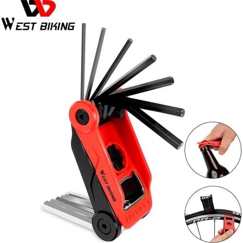 WEST BIKING Bicycle Tools Kit Cycling Repair Hex Allen Wrench Bottle Opener Tire Lever Multitool Set MTB Road Bike Repair Tool