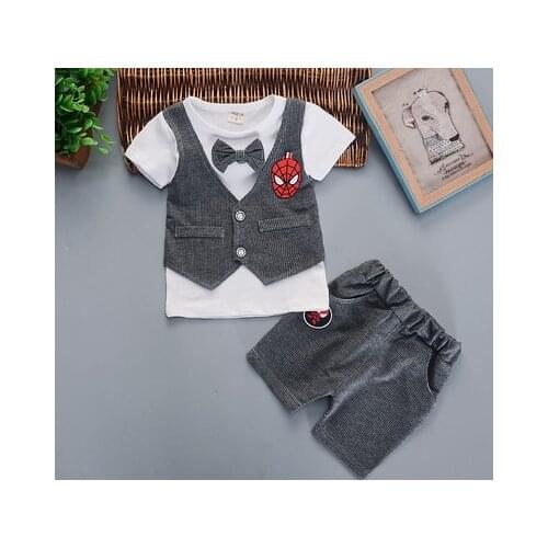 Childrens wear short-sleeved suit childrens clothes cotton childrens summer 2019 new baby boy T-shirt vest shorts set