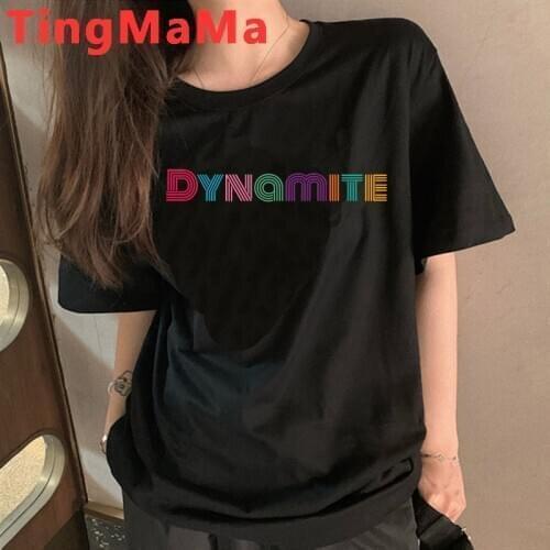 Kawaii Kpop Dynamite T Shirt Women Harajuku Ullzang Korean Style Bangtan Boys Graphic T-shirt Unisex Fashion Top Tees Female