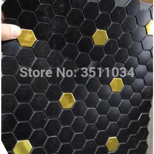 Brand new honeycomb pattern purple stainless steel metal mosaic tile purple hexagon metal tiles for wall and floor tiles