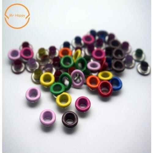 100pcs some color mixed Scrapbook Eyelets Inner Hole 5mm Metal eyelets For Scrapbooking garment clothes eyelets,Apparel Sewing